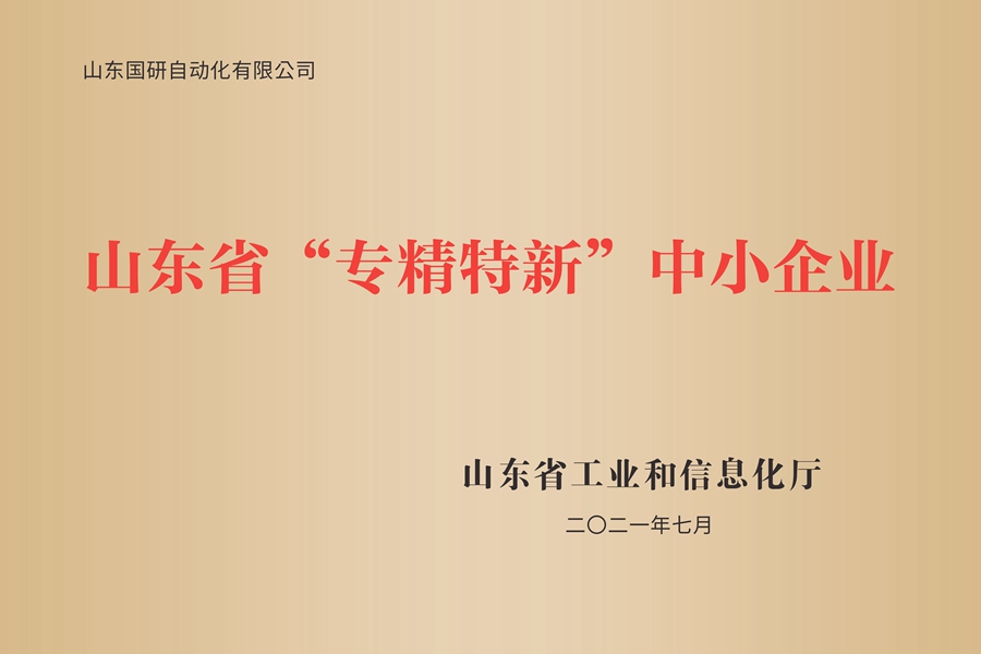山东国研：山东省专精特新中小企业